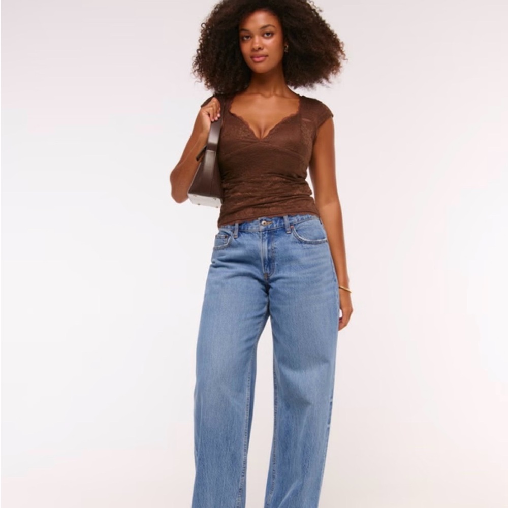 Abercrombie & Fitch Light Blue Low Rise Ultra Loose Curve Love Jeans